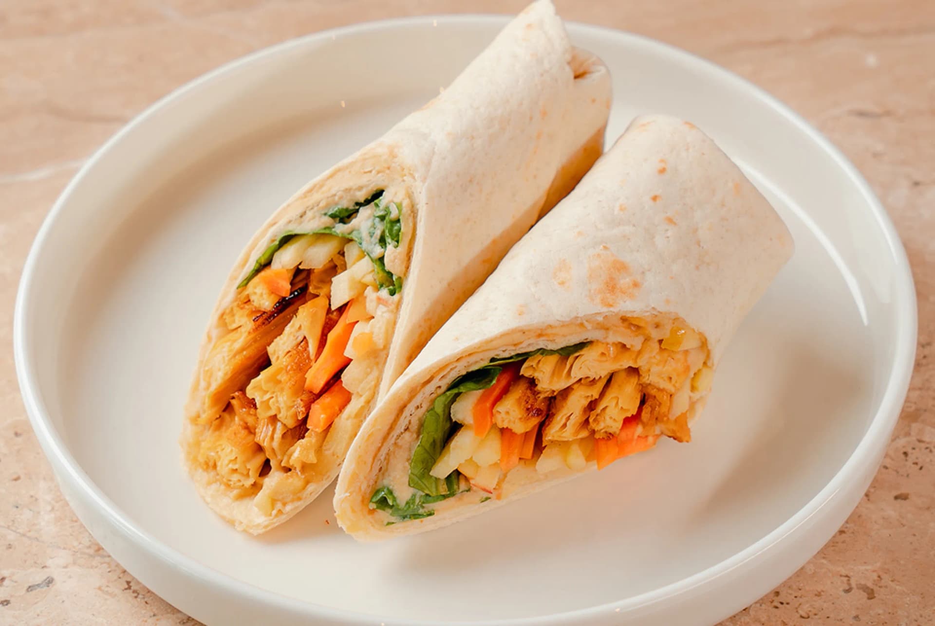 OrganicRoll with fuji and truffle hummus